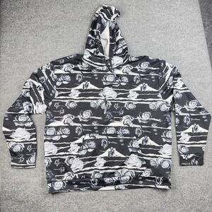 Fresh Prints Of Bel Air Hoodie Mens 5XL Black Rose Floral Graphic‎ Pullover